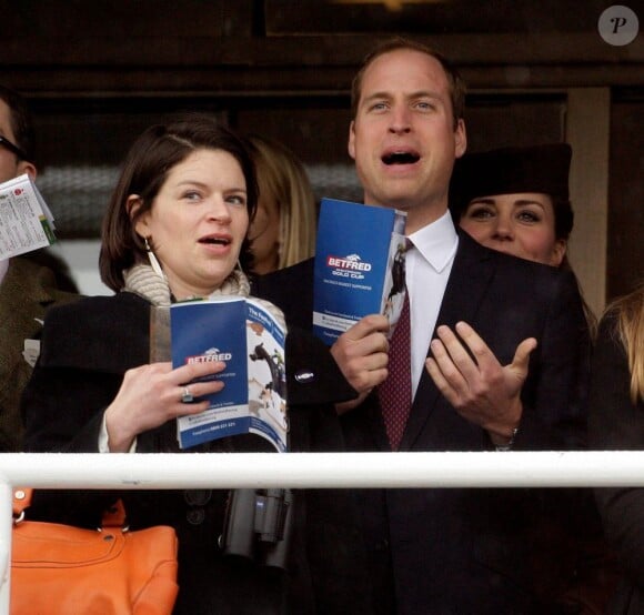 Le prince William et Kate Middleton, duchesse de Cambridge, ont assisté au festival de Cheltenham, le 15 mars 2013.