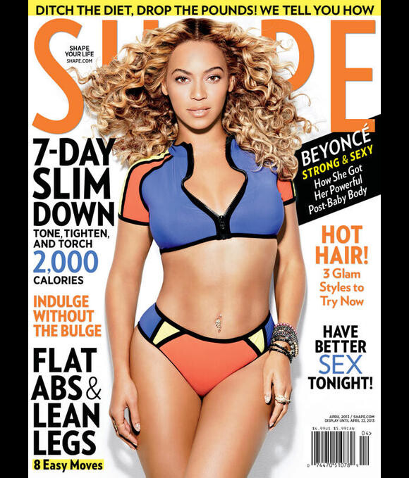 Beyoncé, sexy dans un bikini Karla Colletto, pose en couverture du magazine Shape d'avril 2013.