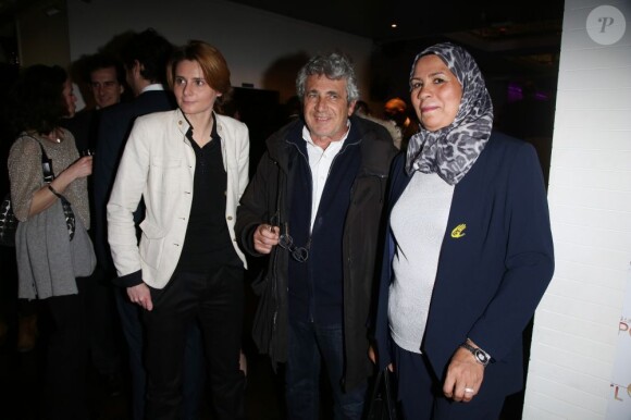 Caroline Fourest, Michel Boujenah et Latifa Ibn Ziaten lors de la soirée des parrains et marraines de l'association SOS Racisme au restaut Elysée Palace à PAris le 18 mars 2013