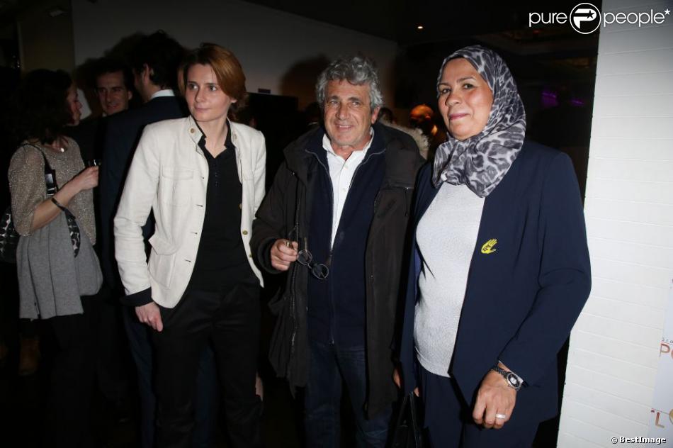 Caroline Fourest, Michel Boujenah et Latifa Ibn Ziaten lors de la soirée des parrains et marraines de l&#039;association SOS Racisme au restaut Elysée Palace à PAris le 18 mars 2013