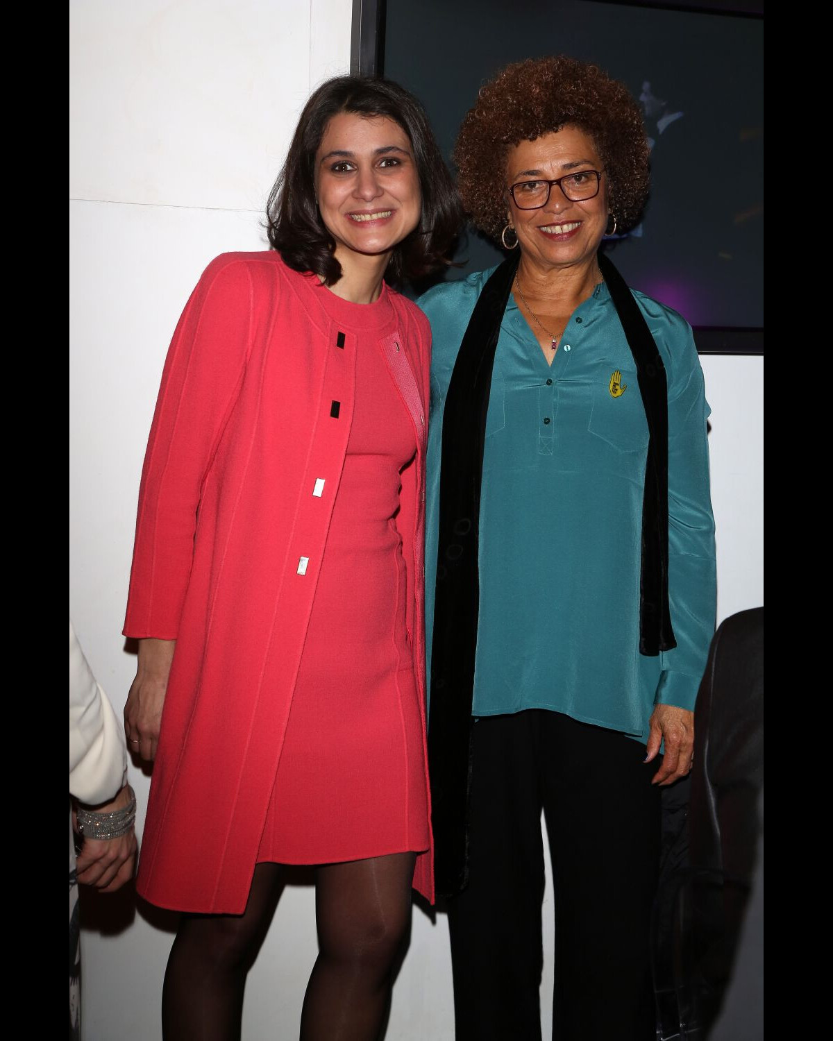 Photo : Cindy Leoni et Angela Davis lors de la soirée des parrains et ...