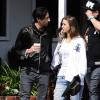Adrien Brody et sa petite amie Lara Lieto à la sortie d'une boutique dans le quartier West Hollywood à Los Angeles, le 19 mars 2013.