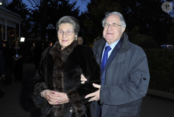 Simone Veil et son mari Antoine Veil lors du 28eme dîner annuel du Crif au Pavillon d'Armenonville à Paris le 20 mars 2013.