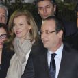 François Hollande et Valérie Trierweiler lors du 28eme dîner annuel du Crif au Pavillon d'Armenonville à Paris le 20 mars 2013.