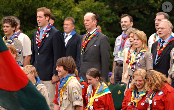 Le prince William et le prince Edward, duc de Kent, à Hylands Park, Chelmsford, le 28 juillet 2007.