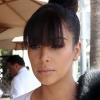 Kim Kardashian, enceinte et sur son 31, dévoile sa nouvelle frange à Beverly Hills. Le 21 mars 2013.