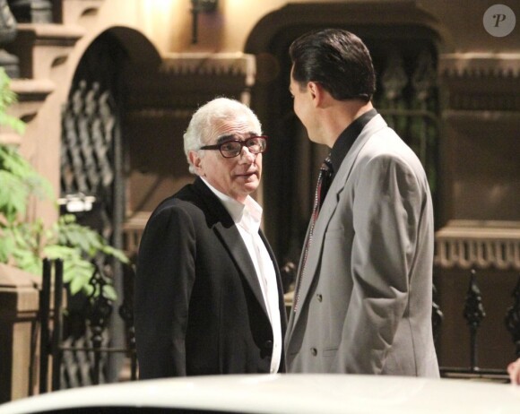 Leonardo DiCaprio et Martin Scorsese sur le tournage de The Wolf of Wall Street le 21 septembre 2012, l'un des favoris pour les Oscars 2014.