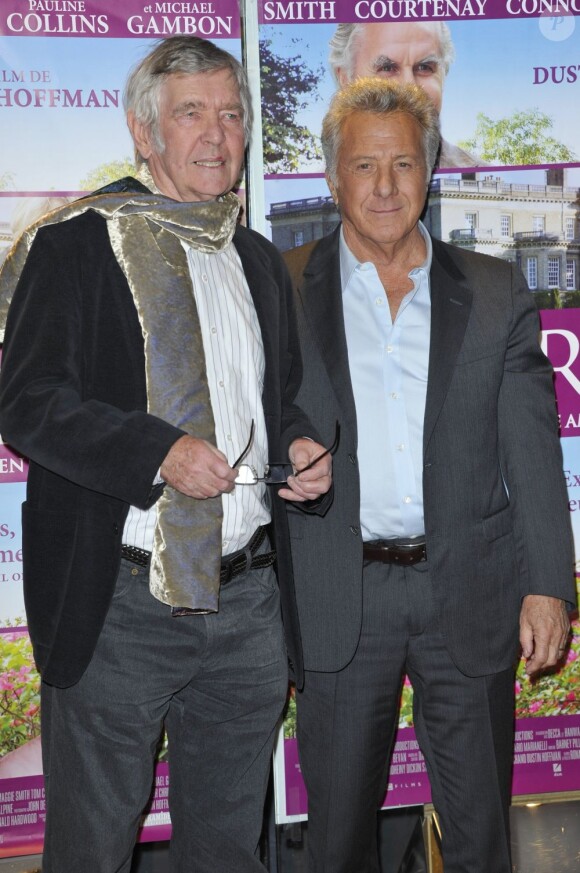 Tom Courtenay et Dustin Hoffman lors de l'avant-première du film Quartet à l'UGC des Halles à Paris, le 26 mars 2013.