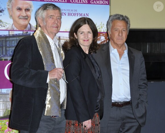 Tom Courtenay, Finola Dwyer et Dustin Hoffman lors de l'avant-première du film Quartet à l'UGC des Halles à Paris, le 26 mars 2013.
