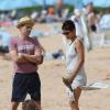 Olivier Martinez, Halle Berry, et sa fille Nahla en vacances sur une plage d'Hawaï le 27 mars 2013.