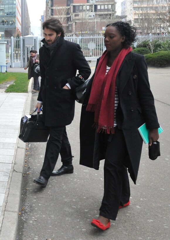 Rama Yade au tribunal de Nanterre, le 28 février 2013. Elle vient d'être relaxée par la justice, ce jeudi 28 mars, dans son procès pour faux, usage de faux et inscription indue sur une liste électorale.