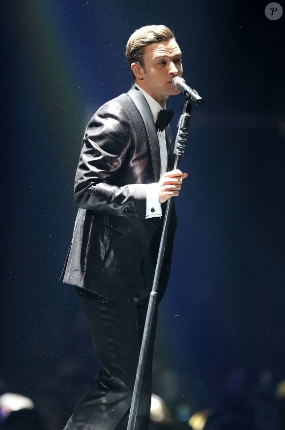 Justin Timberlake lors des Brit Awards 2013 à l'O2 Arena. Londres, le 20 février 2013.
