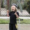 Zuma (4 ans) s'éclate au cours d'une journée au parc en famille. Los Angeles, le 30 mars 2013.