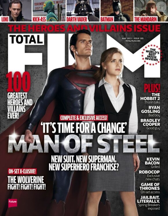 Superman (Henry Cavill) et Lois Lane (Amy Adams) en couverture de Total Film (mai 2013)