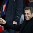 Nicolas Sarkozy - Quart de finale aller de la Ligue des champions de football entre le Paris Saint-Germain et le FC Barcelone au Parc des Princes à Paris le 2 avril 2013.