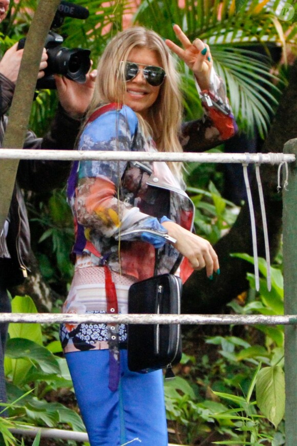 Fergie fait du tourisme à Rio de Janeiro, au Brésil le 3 avril 2013.