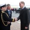 Kate Middleton et le prince William, après l'inauguration de Dumfries House, se sont rendus sur le site de BAE Systems à Barrow-in-Furness, en Cumbrie, le 5 avril 2013, pour découvrir les nouveaux sous-marins nucléaires de la Navy.