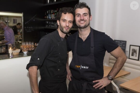 Yoni Saada et Fabien Morreale au restaurant de Yoni Saada, Miniatures, à Paris, le 5 avril 2013.