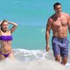 Exclu : Hayden Panettiere et son fiancé Wladimir Klitschko sur une plage de Miami, le 30 mars 2013.