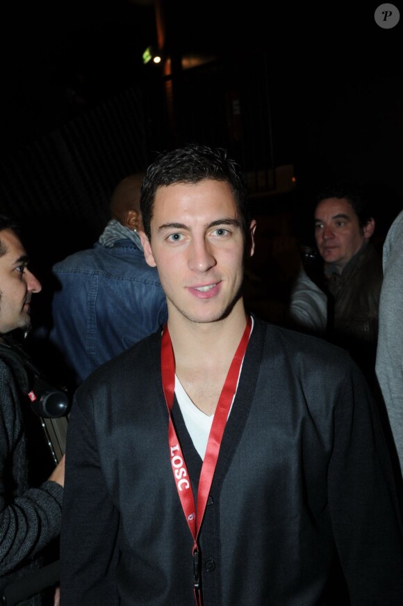 Le joueur de foot Eden Hazard lors de la soirée Une nuit à Makala, organisée par Rio Mavuba, capitaine de l'équipe de foot de Lille, au Zénith de Lille, le 8 avril 2013.