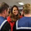 Kate Middleton, enceinte, visitait une base navale à Barrow-in-Furness, le 5 avril 2013.