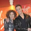 Mireille Dumas et Cyril Féraud posent à la conférence de presse de l'Eurovision 2012 à Paris, le 26 avril 2012.