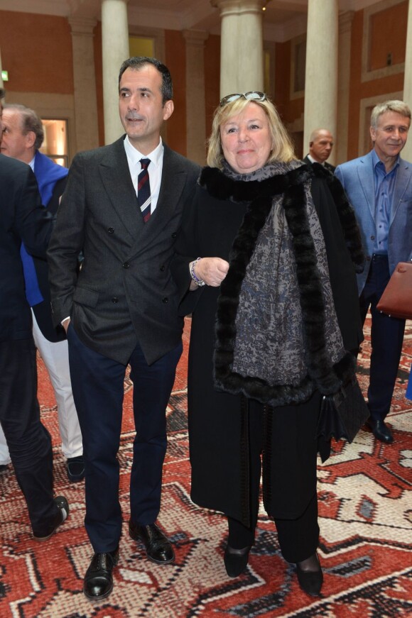 Martin Béthenod et Maryvonne Pinault - Vernissage de l'exposition Rudolf Stingel au Palais Grassi à Venise, le 7 avril 2013.