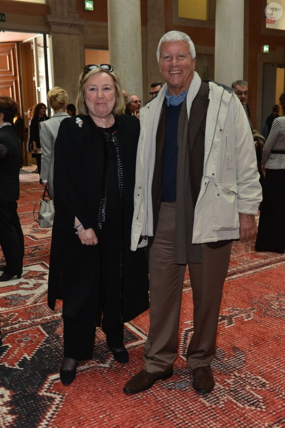 Maryvonne Pinault et Larry Gagosian - Vernissage de l'exposition Rudolf Stingel au Palais Grassi à Venise, le 7 avril 2013.