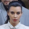 Kim Kardashian, enceinte et visiblement tendue, quitte le tribunal après une audience imposée. Los Angeles, le 12 avril 2013.