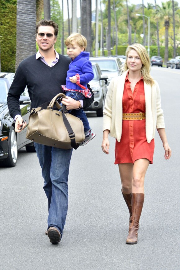 La jolie Ali Larter, son mari, Hayes MacArthur et leur fils Theodore à la fête d'anniversaire de Skyler, le fils de la styliste Rachel Zoe, à Los Angeles, le 14 avril 2013.