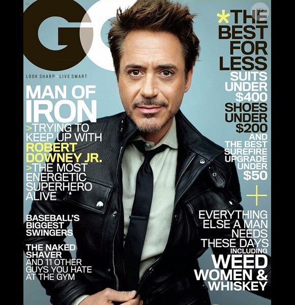 Couverture du GQ Magazine avec Robert Downey Jr. en couverture.