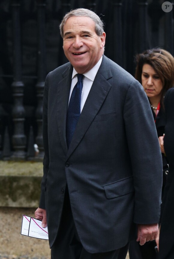 Leon Brittan aux funérailles de Margaret Thatcher, célébrées le 17 avril 2013 en la cathédrale St Paul de Londres.