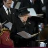La reine Elizabeth II lors des funérailles de Margaret Thatcher, célébrées le 17 avril 2013 en la cathédrale St Paul de Londres.