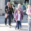 Victoria Beckham s'est rendue sur les Champs-Elysées, notamment chez Nike, en compagnie de ses enfants, Harper, Cruz, Romeo et Brooklyn, et ses parents Anthony et Jacqueline Adams, à Paris, le 21 avril 2013.