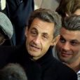 Nicolas Sarkozy lors du match PSG-Nice (3-0) au Parc des Princes le 21 avril 2013.