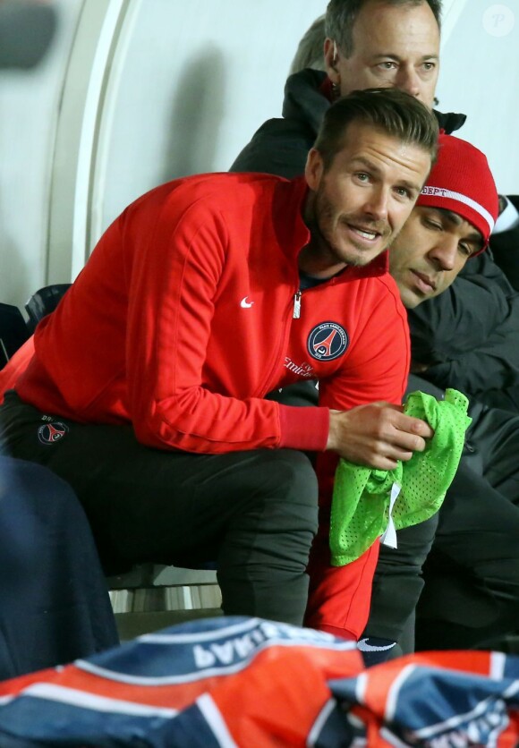 David Beckham lors du match PSG-Nice (3-0) au Parc des Princes le 21 avril 2013.