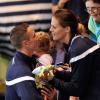Laure Manaudou, sa fille Manon et Frédérick Bousquet à Chartres le 22 novembre 2012