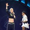 Pink lors de son concert à l'O2 Arena de Londres, le 24 avril 2013.