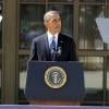 Barack Obama fait un discours lors de l'inauguration du George W. Bush Presidential Library à Dallas au Texas, le 25 avril 2013.