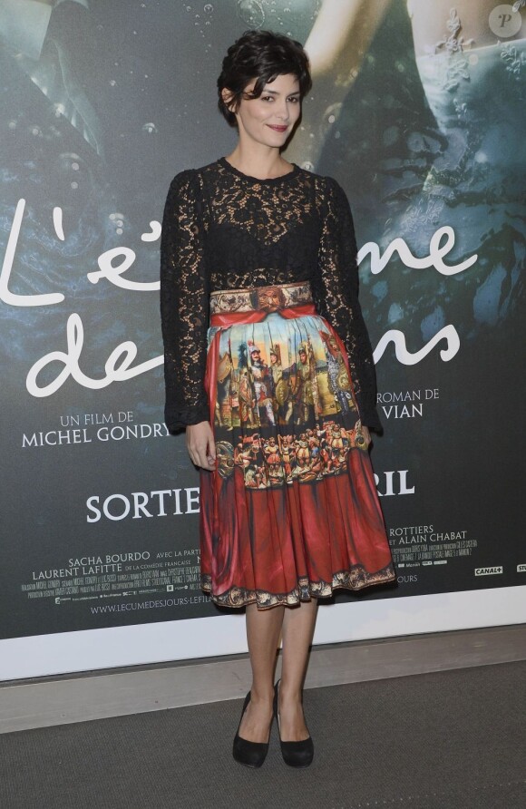 Audrey Tautou lors de l'avant-première du film L'Ecume des jours à Paris le 19 avril 2013