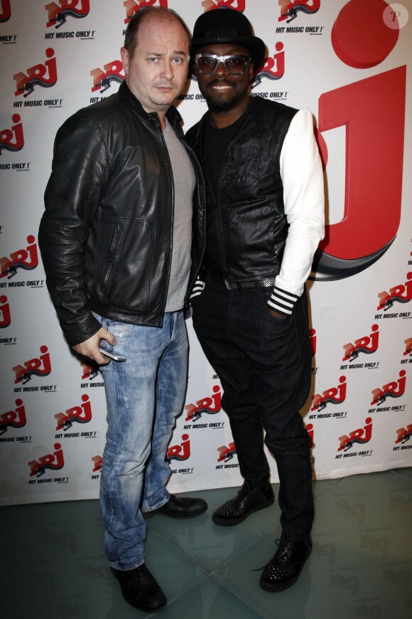 Exclusif - Will.I.Am rencontre Zayra Setouty et Sidoine Remy de la Star Academy 9 lors de l'emission de Sebastien Cauet sur NRJ a Paris, le 17 avril 2013.