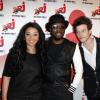 Exclusif - Will.I.Am rencontre Zayra Setouty et Sidoine Remy de la Star Academy 9 lors de l'emission de Sebastien Cauet sur NRJ a Paris, le 17 avril 2013.