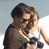 Kim Kardashian, enceinte et chargée de prendre les photos, joue la tante parfaite avec Mason (3 ans), fils de sa grande soeur Kourtney. Grèce, le 27 avril 2013.