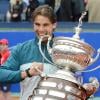 Rafael Nadal lors de sa victoire en finale du tournoi de Barcelone le 28 avril 2013 face à NIcolas Almagro (6-4, 6-3)