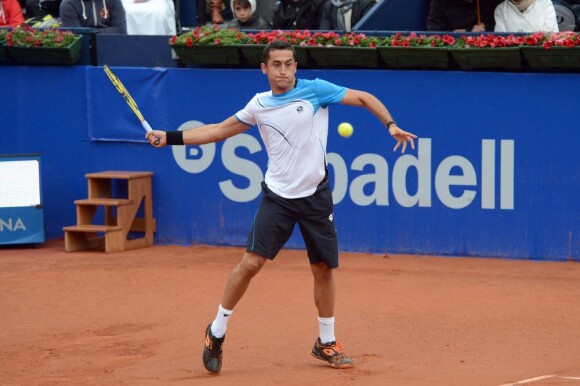 Nicolas Almagro lors de sa défaite en finale du tournoi de Barcelone le 28 avril 2013 face à Rafael Nadal
