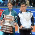 Rafael Nadal et Nicolas Almagro lors de la finale du tournoi de Barcelone le 28 avril 2013
