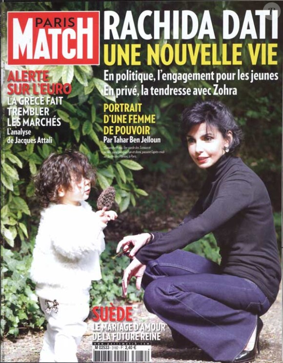 Rachida Dati en couverture de Paris Match, mai 2010.