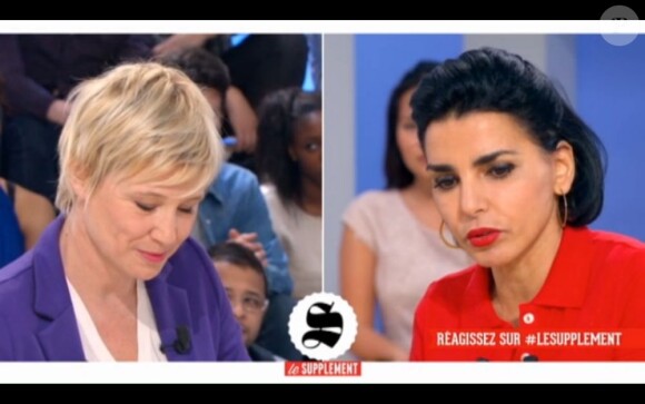 Rachida Dati sur le plateau du Supplément de Maïtena Biraben, sur Canal+, le 28 avril 2013.