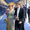 La princesse Aimée, enceinte, et le prince Floris d'Orange-Nassau à la Nouvelle Eglise d'Amsterdam pour la prestation de serment du roi Willem-Alexander des Pays-Bas, le 30 avril 2013.