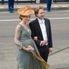 La princesse Aimée, enceinte de 6 mois, et le prince Floris d'Orange-Nassau arrivant à la Nouvelle Eglise d'Amsterdam pour la prestation de serment du roi Willem-Alexander des Pays-Bas, le 30 avril 2013.